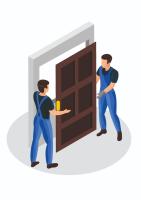 Установка одностворчатой входной двери в подготовленный проем (МДФ/МДФ)